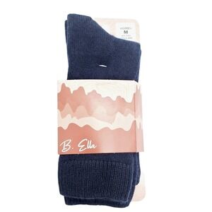 Cashmere Crew Socks Medium Dark Navy Blue Ankle B.ella RORY 7-9.5 M Cozy Warm